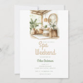 Bohemischer Wellness-Center | Bachelorette Wochene Einladung (Vorderseite)