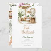 Bohemischer Wellness-Center | Bachelorette Wochene Einladung (Vorne/Hinten)