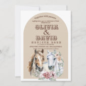 Bohemischer Western Rustikale Hochzeit Einladung (Vorderseite)