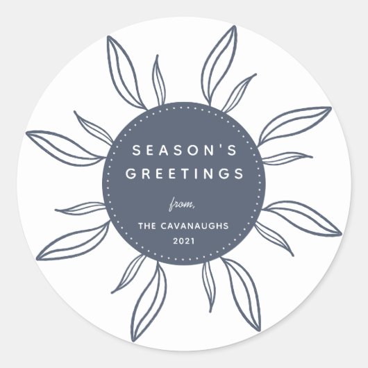 Bohemischer Wreath Holiday Classic Round Sticker (Vorderseite)