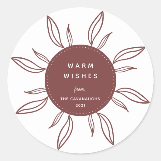 Bohemischer Wreath Holiday Classic Round Sticker (Vorderseite)