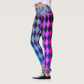 Bohemischer Zirkus-blauer Mitternachtsspaßvogel Leggings (Links)