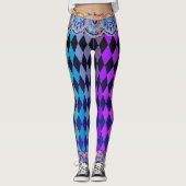 Bohemischer Zirkus-blauer Mitternachtsspaßvogel Leggings (Vorderseite)