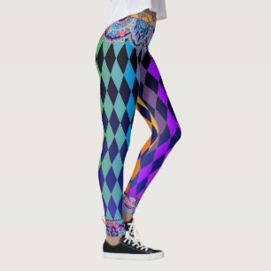 Bohemischer Zirkus-blauer Mitternachtsspaßvogel Leggings
