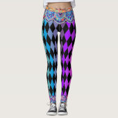 Bohemischer Zirkus-Jet-Schwarz-Spaßvogel Leggings (Vorderseite)