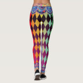 Bohemischer Zirkus-Magenta-Spaßvogel Leggings (Rückseite)
