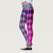 Bohemischer Zirkus-Magenta-Spaßvogel Leggings (Links)