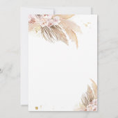 Bohemisches 1. Geburtstag Party Boho Pampas Grass Einladung (Rückseite)