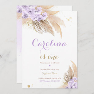 Bohemisches 1. Geburtstag Party Boho Pampas Grass  Einladung