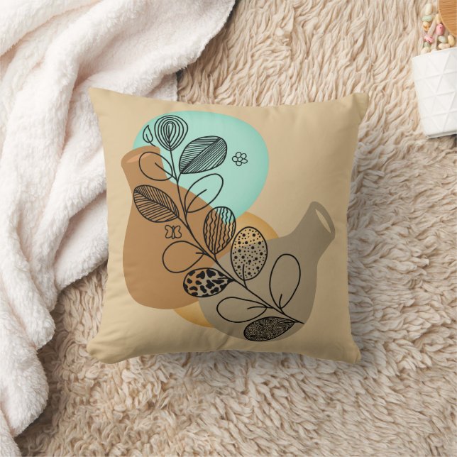 BOHEMISCHES ABSTRAKTES MINIMALISTISCH MIT SCHWARZL KISSEN (Decke)