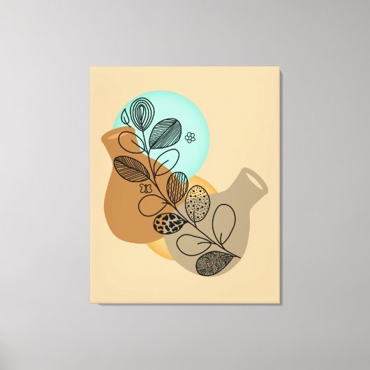 BOHEMISCHES ABSTRAKTES MINIMALISTISCH MIT SCHWARZL LEINWANDDRUCK (Vorderseite)