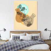 BOHEMISCHES ABSTRAKTES MINIMALISTISCH MIT SCHWARZL LEINWANDDRUCK (Insitu (Schlafzimmer))