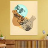 BOHEMISCHES ABSTRAKTES MINIMALISTISCH MIT SCHWARZL LEINWANDDRUCK (Insitu (Wohnzimmer))