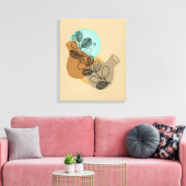 BOHEMISCHES ABSTRAKTES MINIMALISTISCH MIT SCHWARZL LEINWANDDRUCK (Insitu (Wohnzimmer))