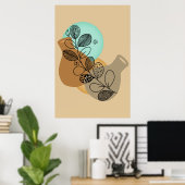 BOHEMISCHES ABSTRAKTES MINIMALISTISCH MIT SCHWARZL POSTER (Heimbüro)