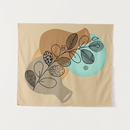 BOHEMISCHES ABSTRAKTES MINIMALISTISCH MIT SCHWARZL WANDTEPPICH (Vorderseite (Horizontal))