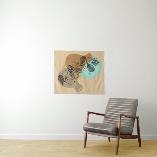 BOHEMISCHES ABSTRAKTES MINIMALISTISCH MIT SCHWARZL WANDTEPPICH (Beispiel (Horizontal))