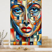 Bohemisches Abstraktes Modern Lady Face Poster (Küche)
