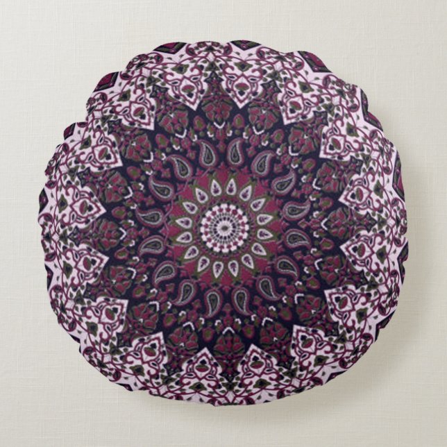 Bohemisches Art-Kissen Rundes Kissen (Vorderseite)