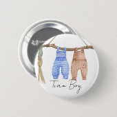 Bohemisches Baby Bekleidung Team Boy Gender enthül Button (Vorne & Hinten)