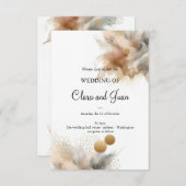 Bohemisches Beige Einladung (Vorne/Hinten)