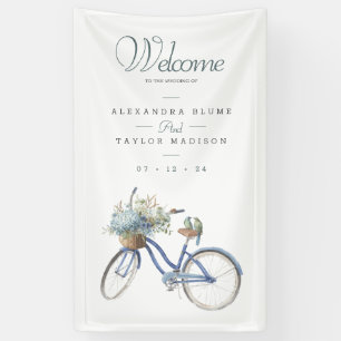 Bohemisches Bicycle Watercolor Wedding Banner