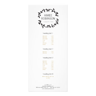 BOHEMISCHES BLATTwreath-LOGO in SCHWARZEM u. im Werbekarte