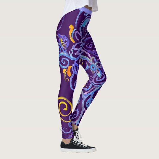 Bohemisches Blau Leggings (Rechts)