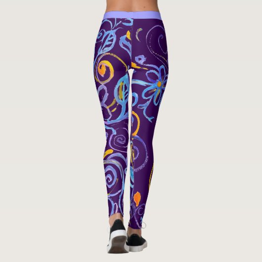 Bohemisches Blau Leggings (Rückseite)