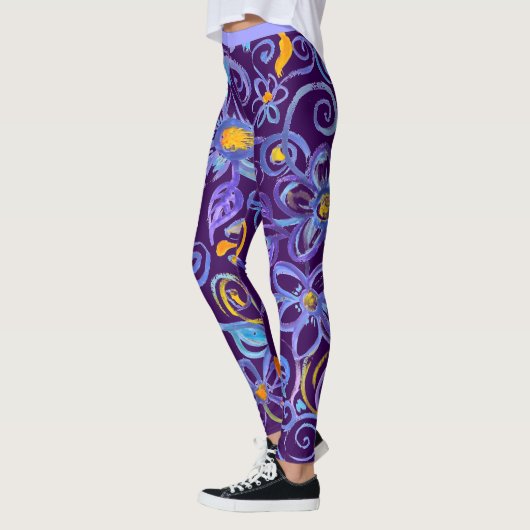 Bohemisches Blau Leggings (Links)