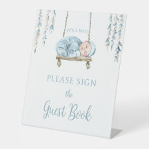 Bohemisches blaues Babyduschtenschild