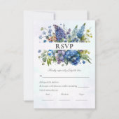 Bohemisches blauviolettes Blumenwasser UAWG RSVP Karte (Vorderseite)