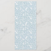 Bohemisches Blue Botanical Watercolor Wedding Menu Menükarte (Rückseite)