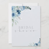 Bohemisches Blue Floral Tee Party Brautparty Einladung (Rückseite)