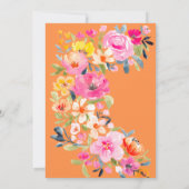 Bohemisches, blumenfarbenes Brautparty Einladung (Rückseite)