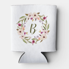 Bohemisches Blumenmuster-Monogramm Dosenkühler