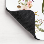 Bohemisches Blumenmuster-Monogramm Mousepad (Ecke)