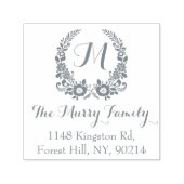 Bohemisches Blumenmuster Monogramm Permastempel (Design)