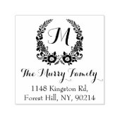 Bohemisches Blumenmuster Monogramm Permastempel (Design)