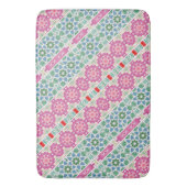 Bohemisches Blumenmuster Watercolor-Mosaik Badematte (Vorderseite Vertikal)