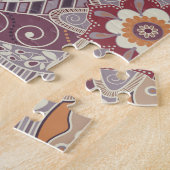 Bohemisches Boho MOD Hippy Chic-Blumen-Muster Puzzle (Seite)