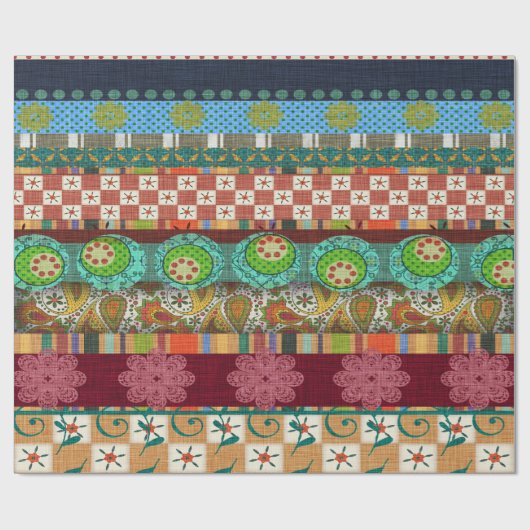Bohemisches Boho MOD Hippy Chic-Muster Geschenkpapier (Flach)