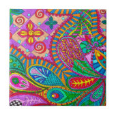 Bohemisches Boho-MOD-Muster Fliese (Vorderseite)