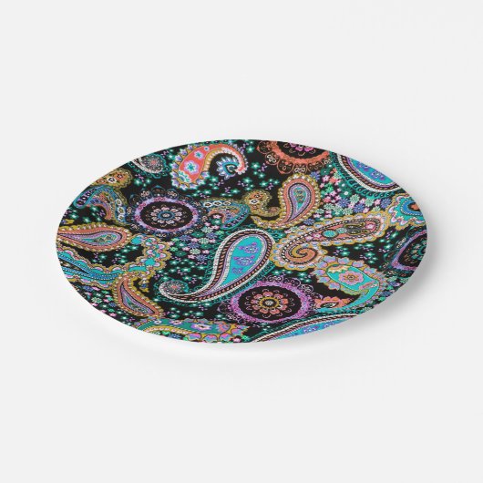 Bohemisches Boho MOD Muster Pappteller (Schrägansicht)