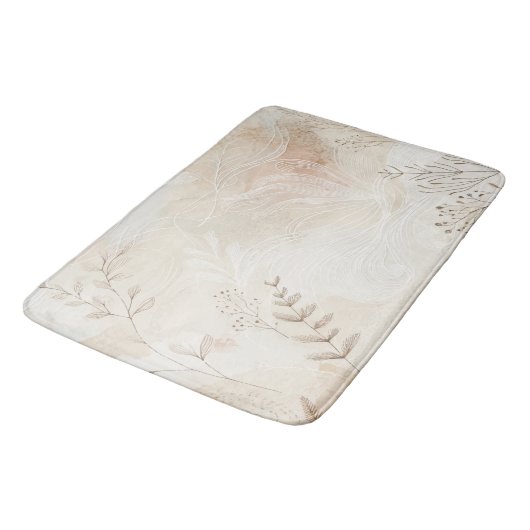 Bohemisches botanisches Blumenmuster Badematte (Schrägansicht)