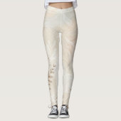 Bohemisches botanisches Blumenmuster Leggings (Vorderseite)