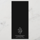 Bohemisches Botanisches Menü der Black Blume Menükarte (Rückseite)