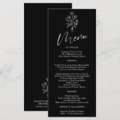 Bohemisches Botanisches Menü der Black Blume Menükarte (Vorne/Hinten)