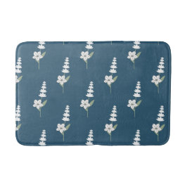 Bohemisches botanisches Muster für Navy-Floral Badematte