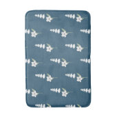 Bohemisches botanisches Muster für Navy-Floral Badematte (Vorderseite Vertikal)